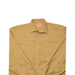 Brooks Brothers Non Iron Supima Cotton Gingham Check Button Down Shirt Mens 16.5
